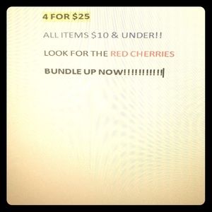 🍒🍒🍒 🍒special $25 for 5 items $10 or less